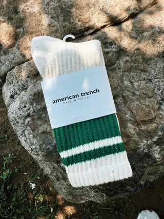 The Mono Stripe Socks: Kelly Green