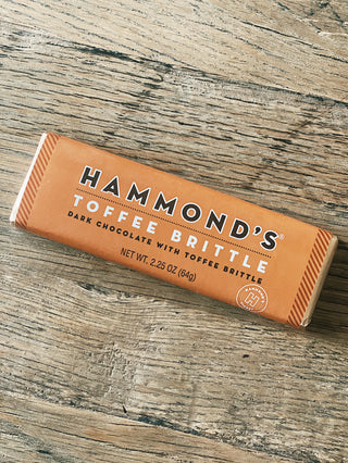 Hammond's Candies - Natural Toffee Brittle Dark Chocolate Candy bar