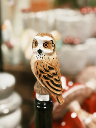 Hand-carved Wood Animal Bottle Stopper