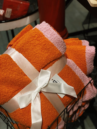 Orange & Pink Bow Blanket