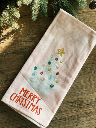 Vintage Christmas Tree Kitchen Towel