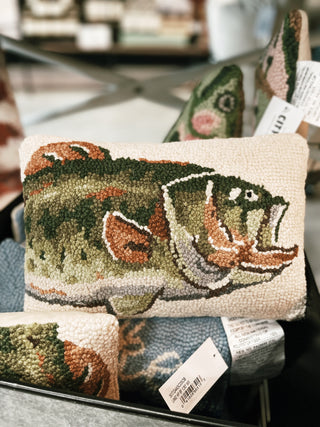 Bass Fish Hook Pillow