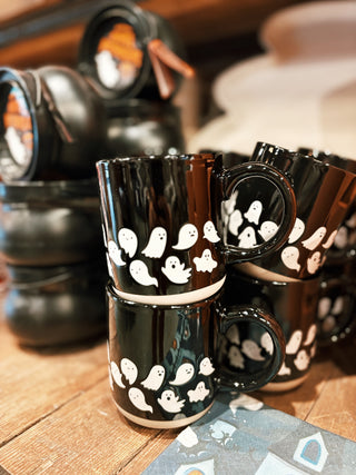 Ghost Pattern Stoneware Coffee Mug