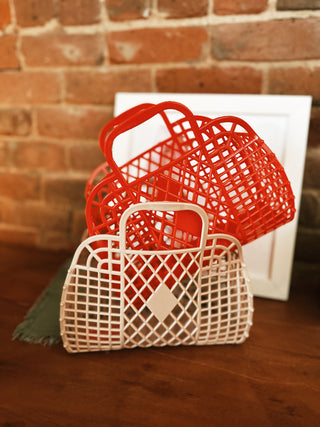 Retro Basket Small Jelly Bag - Latte