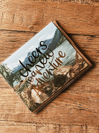 Cheers To A New Adventure- Congratulations Greeting Card