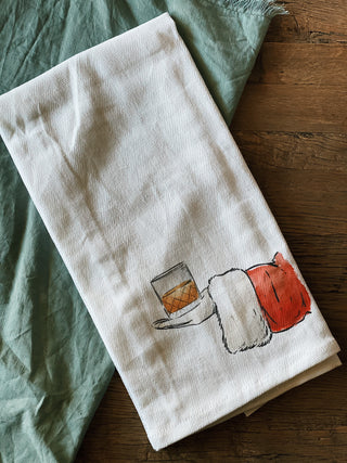 Santa Arm Bourbon Tea Towel