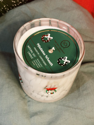 Mistletoe Wreath Icon Candle