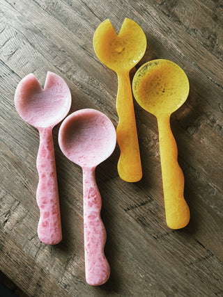 Resin Salad Server- Pink (Set of 2)