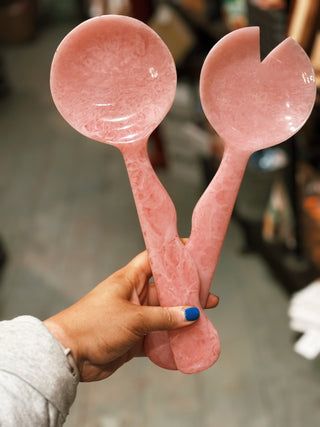 Resin Salad Server- Pink (Set of 2)