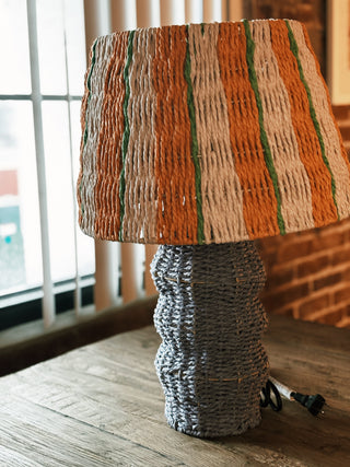 Purple and Orange Striped Lamp