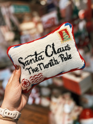 Letter to Santa North Pole Needlepoint Pillow