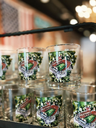 Arkansas Football Stadium Rocks Glass