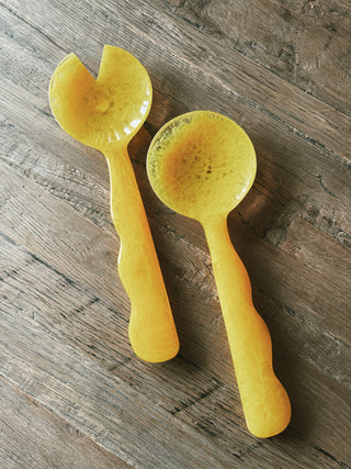 Resin Salad Server- Mustard (Set of 2)