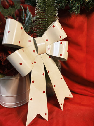 Polka Dot Bow Metal Wall Décor