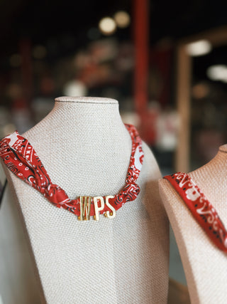 WPS Knotted Red Bandana Scarf Necklace