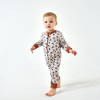 Burlebo: Full Zip Onesie - Ducks and Dogs
