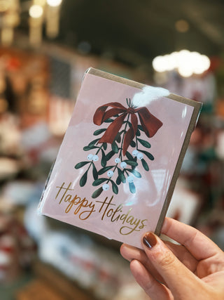 Happy Holidays Mistletoe Greeting Card