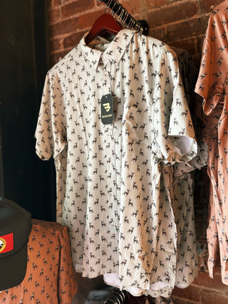 Burlebo Performance Button Up- Whitetail Green