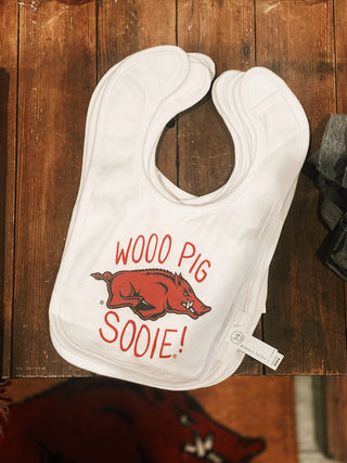 Arkansas Razorbacks Baby Bib Wooo Pig Sooie