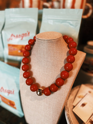 Game Day Beaded Necklace: Red
