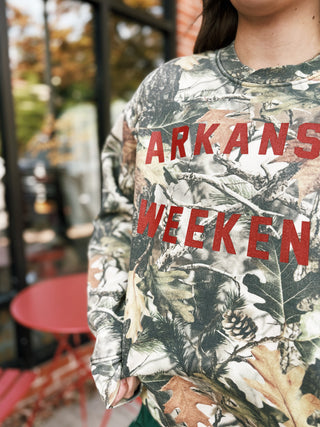 Arkansas Weekends Camo Sweatshirt