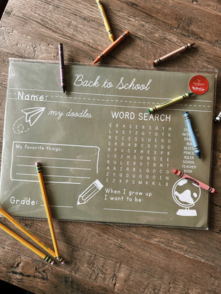 Back To School Green Chalkboard Placemat