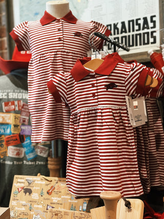 Arkansas Razorbacks Striped Game Day Dress With Bloomer