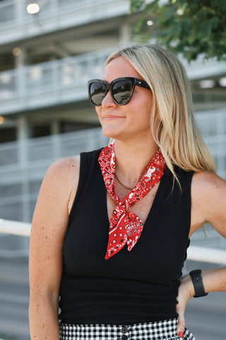 Scarf necklace- Red