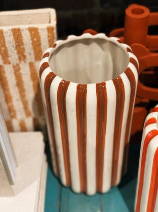 Brown Striped Vase