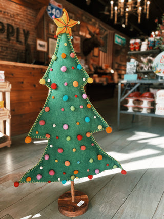 Large Felt Christmas Tree on Wood base (PICK-UP ONLY)