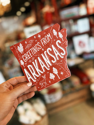 Arkansas Shaped Postcard