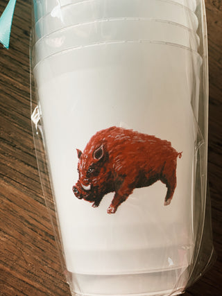 Red Hog Frosted Cups | Set of 6