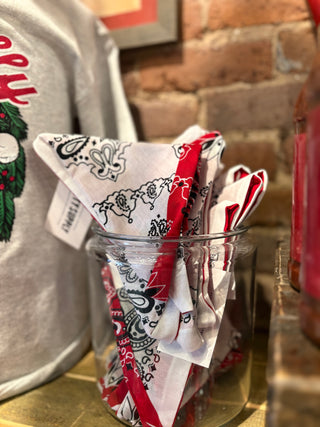 Red & White Colorblocked Gameday Bandana