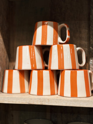 Ceramic Orange Stripe Coffee cup