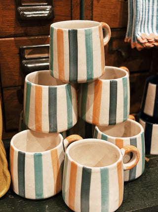 Ceramic Bright Striped Coffee Mug