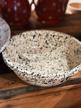 Navy & Cream Splatter Enamelware Basin