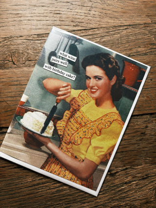 Anne Taintor Birthday Card- Birthday Wine