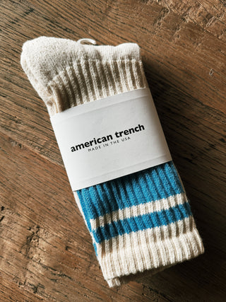 The Mono Stripe Socks: Blue