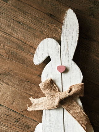 White Wooden Easter Rabbit