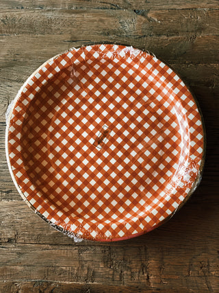 Harvest Orange Gingham Plates