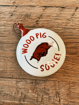 Arkansas Logo Ceramic Puff Ornament