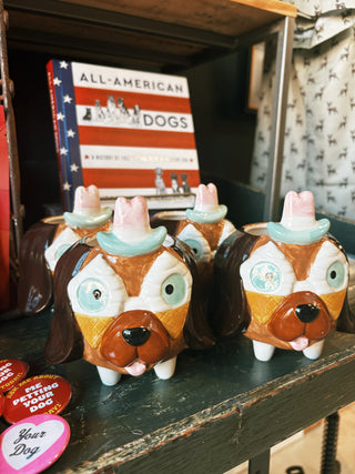 Ceramic Party Puppy Planters (PICK-UP ONLY)