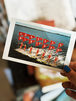 Water Skiers Happy Birthday Card