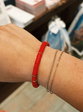 Red Disc Game Day Bracelet