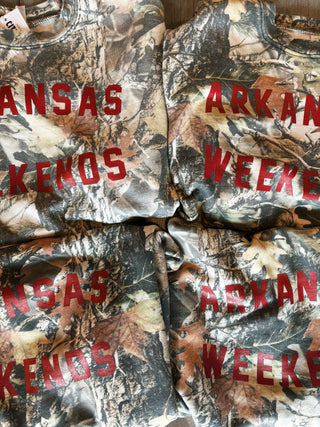 Arkansas Weekends Camo Sweatshirt