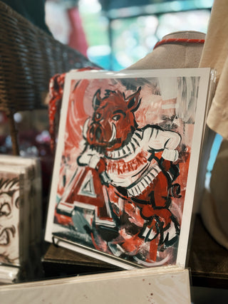 Arkansas Razorbacks "Vintage Big Red" Tusk Print 8x10