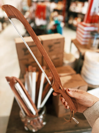 Handmade Sourdough Bread Knife Serrated Wooden Walnut Handle: Red Cedarwood
