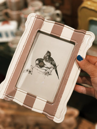 Striped Photo Frame- Brown