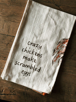 Crazy Chickens Tea Towel