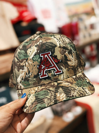 Throwback Hog Trucker Hat- Camo